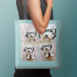 Creëer Uw Ewn 4 Foto Collage - Script Name Tote Bag<br><div class="desc">Gebruik maximaal vier vierkante of zelfgemaakte telefoonfoto's om een uniek en persoonlijk cadeau te creëer. Of je kunt de hipster puppy houden en een trendy keepslag maken. Als u de afbeeldingen moet aanpassen,  klik op het aanpassingshulpmiddel om veranderingen aan te brengen.</div>