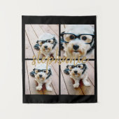 Creëer Uw Ewn 4 Foto Collage - Script Name Wandkleed (Voorkant)