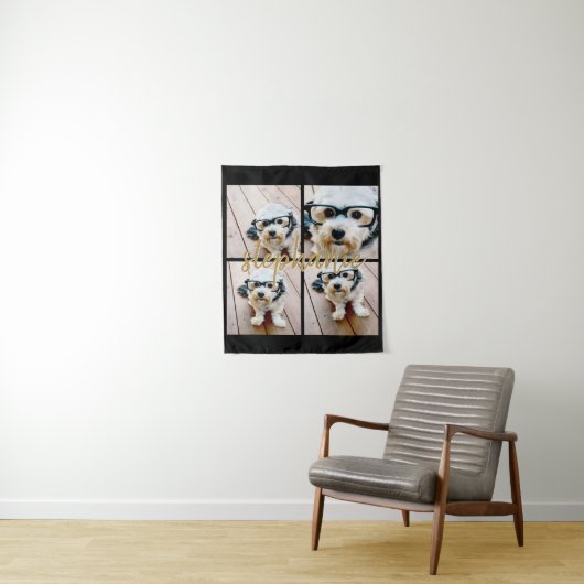 Creëer Uw Ewn 4 Foto Collage - Script Name Wandkleed (In situ)