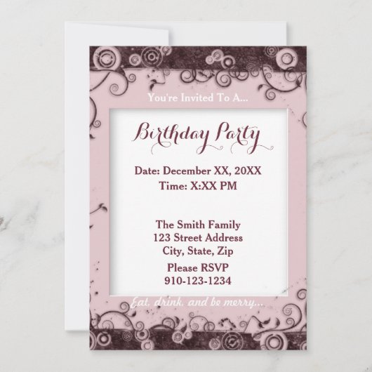 Creëer Uw Ewn Birthday Party Uitnodiging (Voorkant)