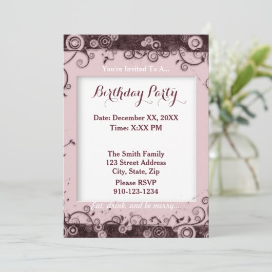 Creëer Uw Ewn Birthday Party Uitnodiging (Staand voorkant)