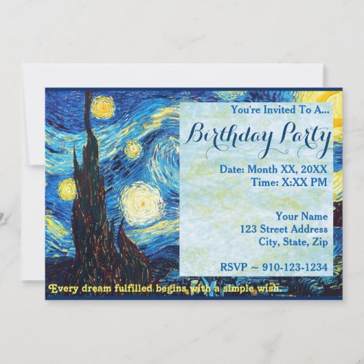 Creëer Uw Ewn Birthday Party Uitnodiging (Voorkant)