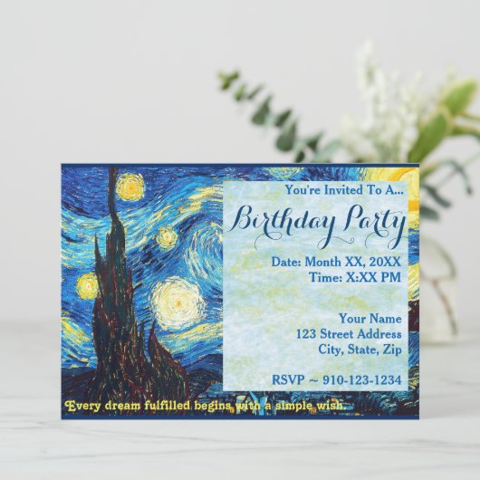 Creëer Uw Ewn Birthday Party Uitnodiging (Staand voorkant)