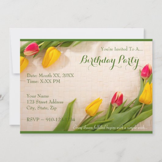 Creëer Uw Ewn Birthday Party Uitnodiging (Voorkant)