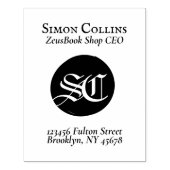 Creëer uw ExLibris-monogram Books Retouradres Rubberstempel (Afrduk)
