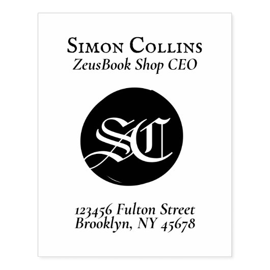 Creëer uw ExLibris-monogram Books Retouradres Rubberstempel (Afrduk)