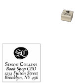 Creëer uw ExLibris-monogram Books Retouradres Rubberstempel (Gestempeld)