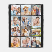 Creëer Uw Familie Fotocollage Eenvoudig 12 Afbeeld Fleece Deken (Voorkant)