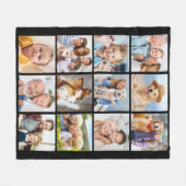 Creëer Uw Familie Fotocollage Eenvoudig 12 Afbeeld Fleece Deken (Voorkant (Horizontaal))