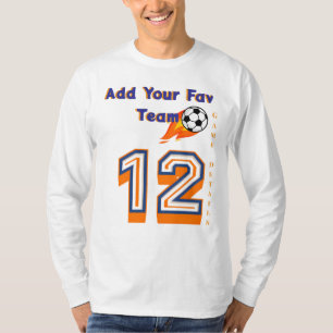 Creëer uw favoriete Team Naam 12 Football Voetbal T-shirt