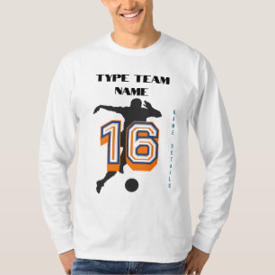 Creëer uw favoriete Team Naam 16 Football Voetbal T-shirt