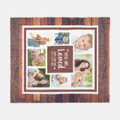 Creëer Uw foto collage Rustic Dark Wood Fleece Deken (Voorkant (Horizontaal))