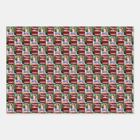 Creëer Uw geboortedag Inpakpapier Vel (Voorkant 3)