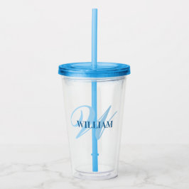 Creëer Uw gepersonaliseerde monogram naam zwart Acryl Drinkbeker
