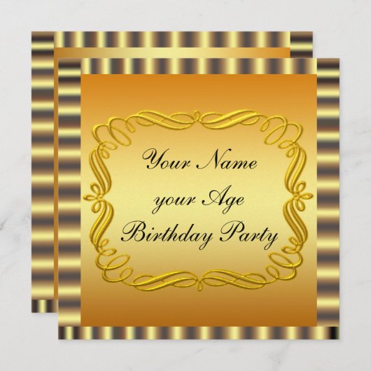 Creëer Uw gouduitnodiging Kaart (Voorkant / Achterkant)