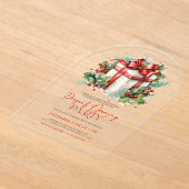 Creëer uw kerstcadeauopeningsfeest uitnodigen acryl uitnodigingen (Laagn)