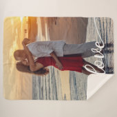 Creëer Uw Liefde Romantische Foto Sherpa Deken (Voorkant (horizontaal))