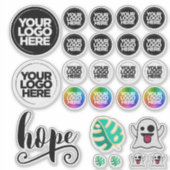 Creëer uw Logo & Afbeeldingen Duidelijke Stickers  (Voorkant)