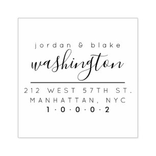 Creëer Uw Modern Getrouwd Paar Retouradres Rubberstempel