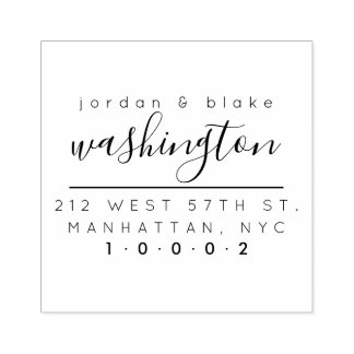 Creëer Uw Modern Getrouwd Paar Retouradres Rubberstempel