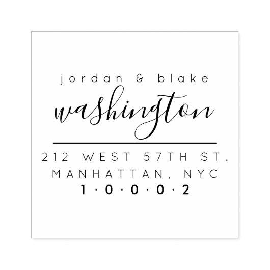 Creëer Uw Modern Getrouwd Paar Retouradres Rubberstempel (Afrduk)