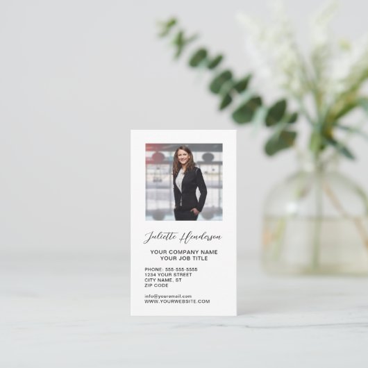 Creëer uw moderne Logo QR-codefoto elegant Visitekaartje (Staand voorkant)