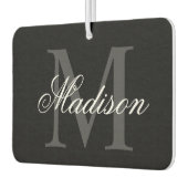 Creëer Uw monogram voor aangepaste naam zwart Luchtverfrisser (Links)