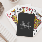Creëer Uw monogram voor aangepaste naam zwart Pokerkaarten