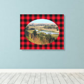 Creëer Uw ovaal landschap Foto Buffalo Pset Canvas Afdruk (Insitu (Houten vloer))