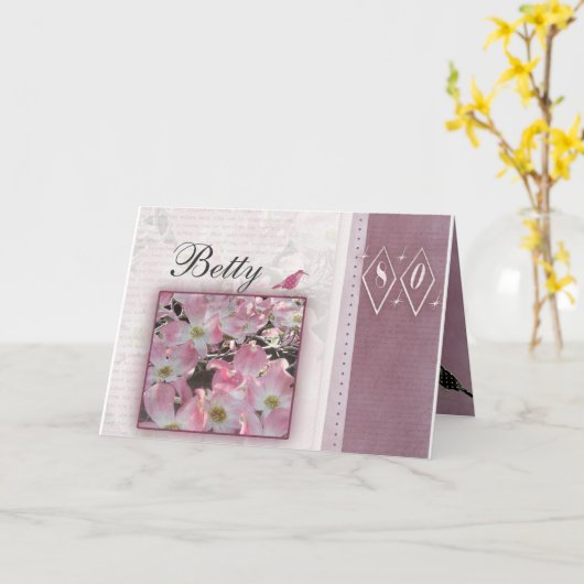 Creëer uw persoonlijke 80e verjaardag kaart (Gele Bloem)