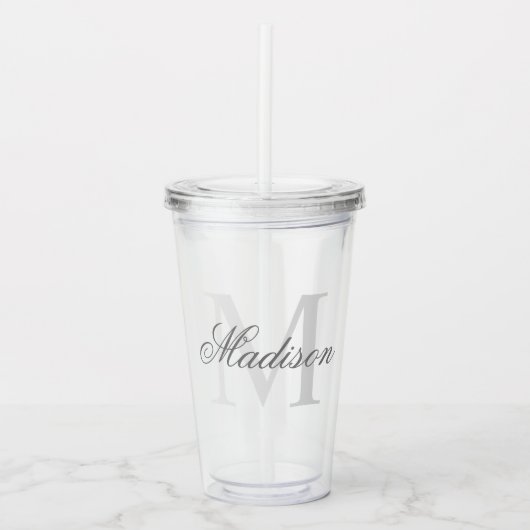 Creëer Uw persoonlijke monogram Acryl Drinkbeker (Voorkant)