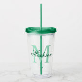 Creëer Uw persoonlijke monogram - Groen Acryl Drinkbeker (Voorkant)