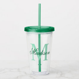 Creëer Uw persoonlijke monogram - Groen Acryl Drinkbeker