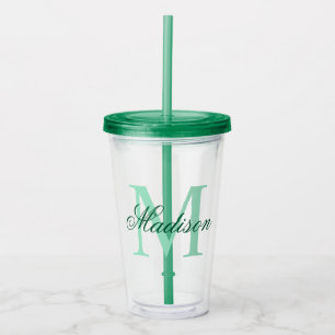 Creëer Uw persoonlijke monogram - Groen Acryl Drinkbeker