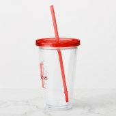 Creëer Uw persoonlijke monogram Naam Rood Acryl Drinkbeker (Links)
