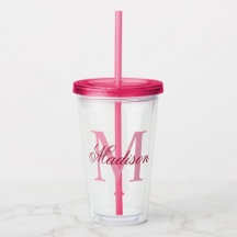 Creëer Uw persoonlijke monogram Naam Roze