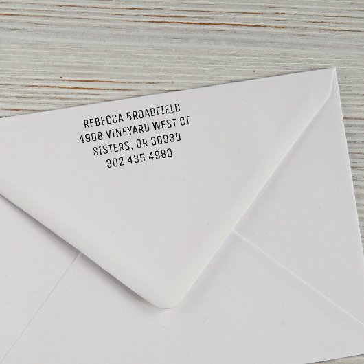 Creëer Uw Terugkeeradres Minimalistische Moderne N Zelfinktende Stempel