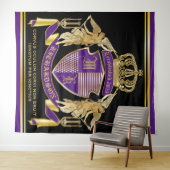 Creëer Uw wapenschild Paars Gold Angel Emblem Wandkleed (In Situ (horizontaal))