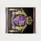 Creëer Uw wapenschild Paars Gold Angel Emblem Wandkleed (Voorkant (horizontaal))