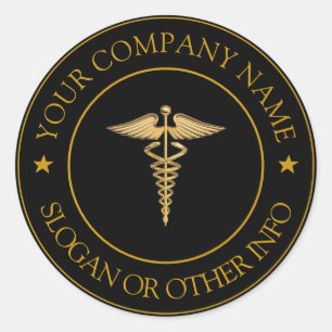 Creëer Uw zakelijke Logo - Klassieke Ronde Sta Ronde Sticker