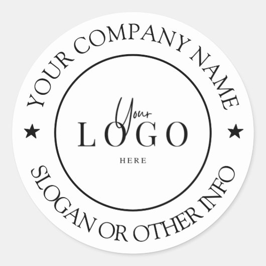 Creëer Uw zakelijke Logo - Klassieke Ronde Sta Sticker (Voorkant)
