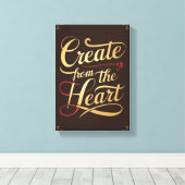 Creëer vanuit het hart canvas afdruk (Insitu (Houten vloer))