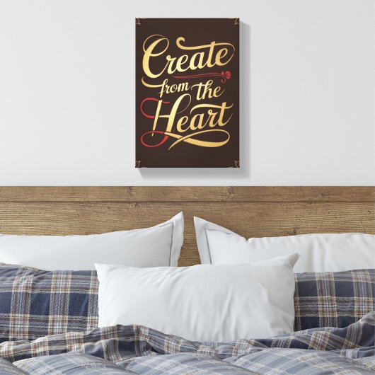 Creëer vanuit het hart canvas afdruk (Insitu (Slaapkamer))