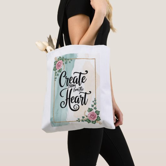 Creëer vanuit het hart tote bag (Dichtbij)