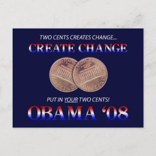 Creëer verandering met Obama Briefkaart