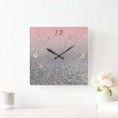 Creëer voor jou, elegant, glanzend vierkante klok (Huis)