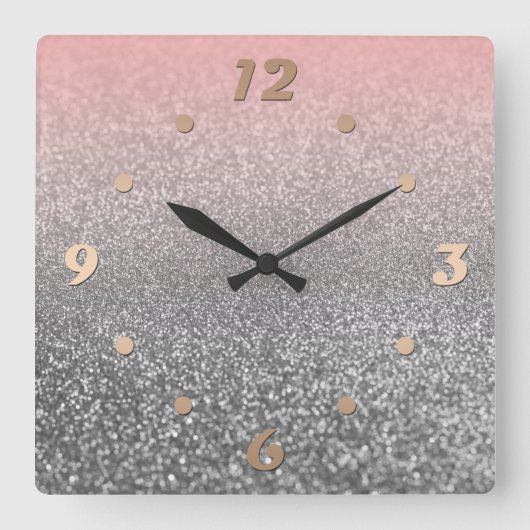 Creëer voor jou, elegant, glanzend vierkante klok (Voorkant)