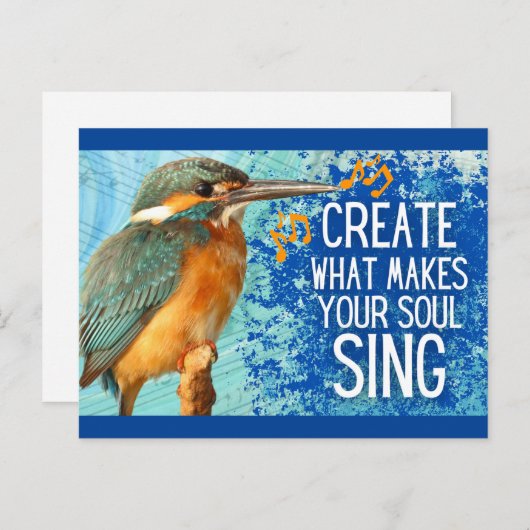 Creëer wat uw ziel positief maakt briefkaart (Voorkant / Achterkant)