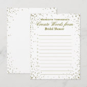 Creëer Words | Gouden Confetti Uitnodiging Briefkaart (Voorkant / Achterkant)