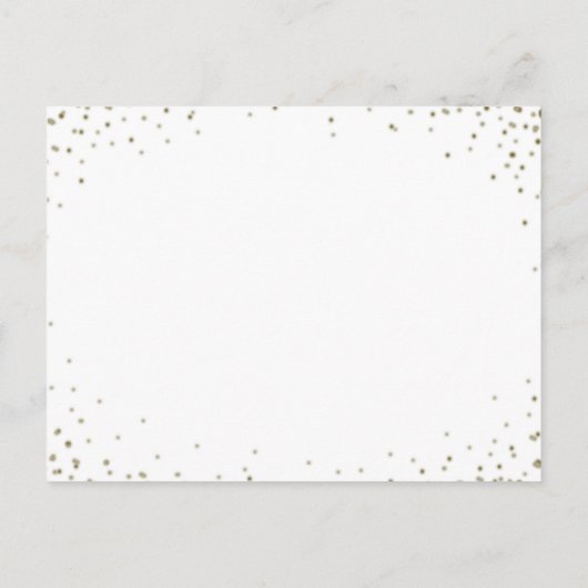 Creëer Words | Gouden Confetti Uitnodiging Briefkaart (Achterkant)